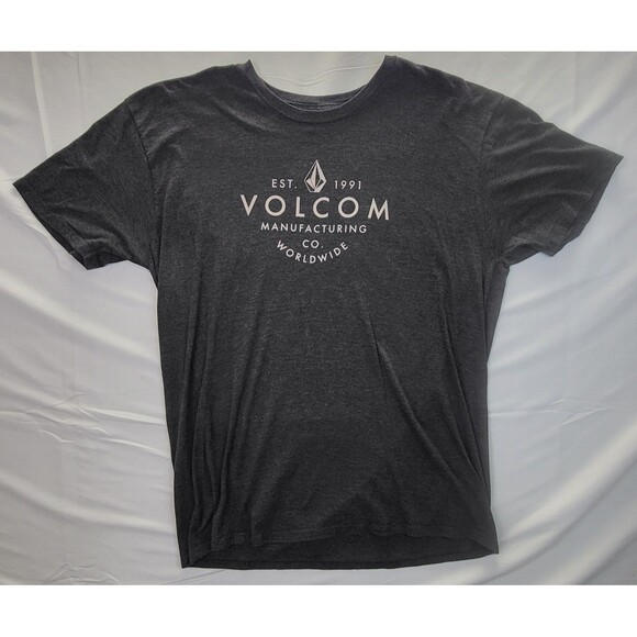 Volcom Mfg. Trademark Logo Skateboarding T Shirt Size XL Mens Gray Lightweight - Picture 1 of 6